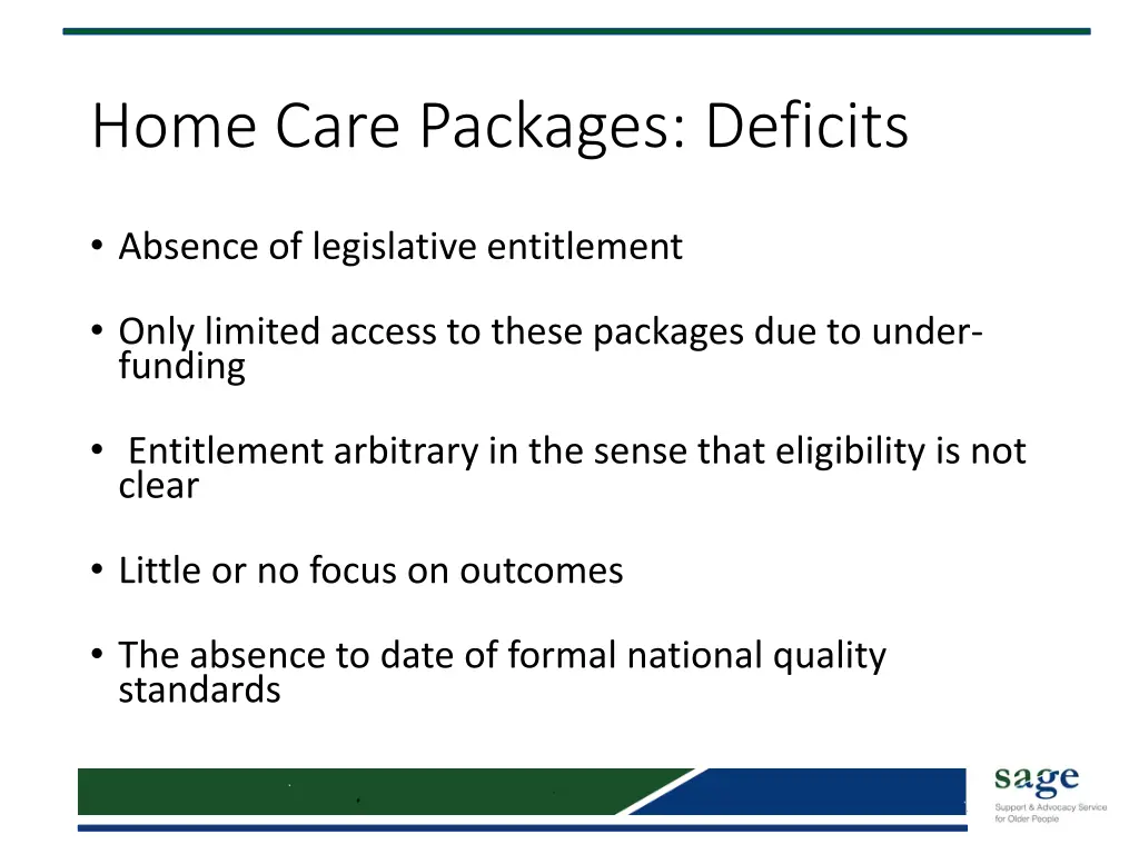 home care packages deficits