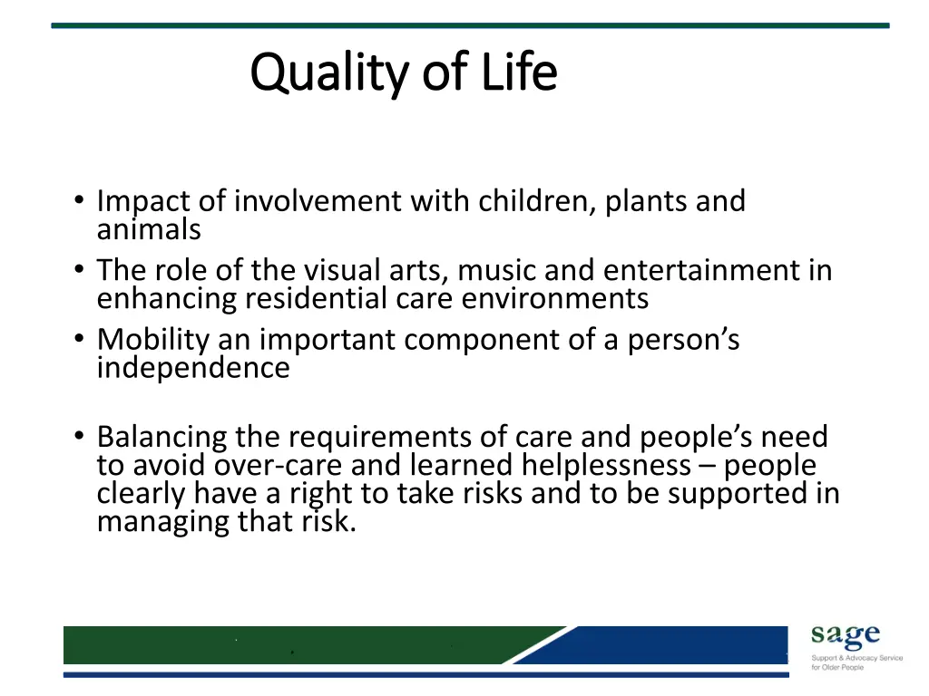 quality quality of life 1
