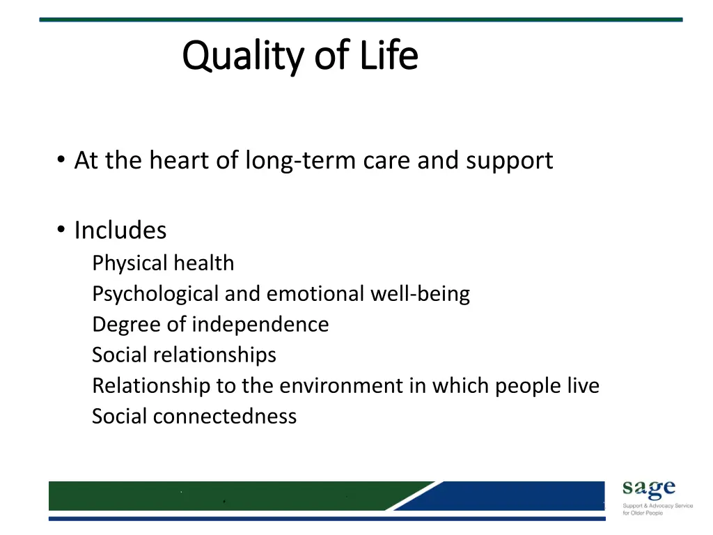 quality quality of life