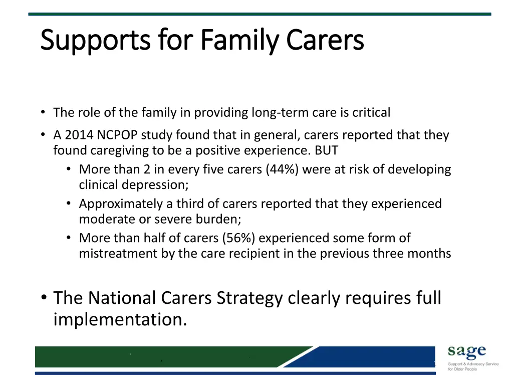 supports for family carers supports for family