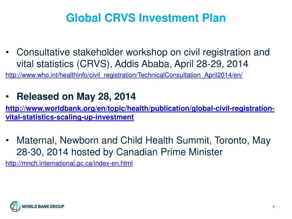 global crvs investment plan