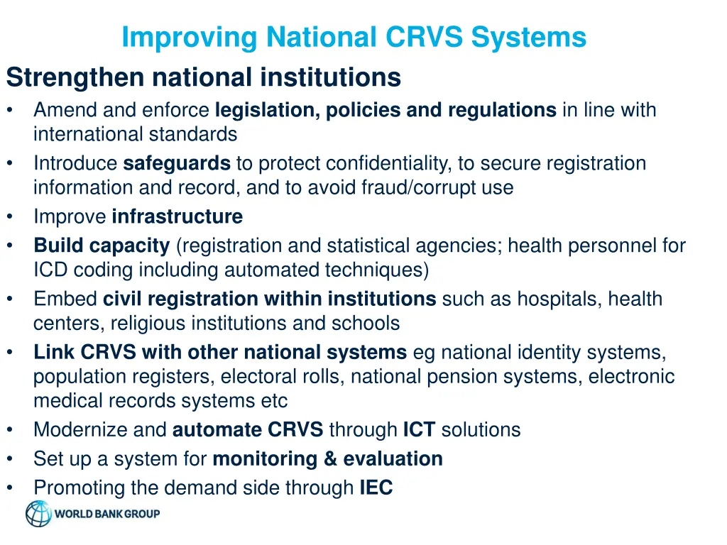 improving national crvs systems strengthen