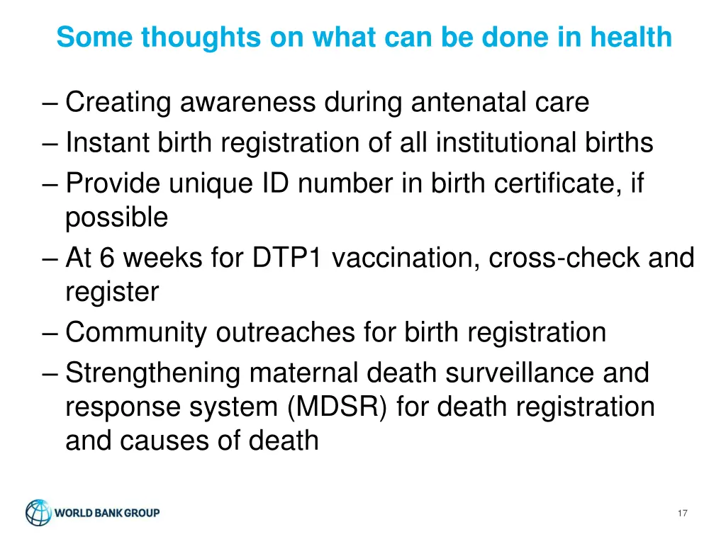 some thoughts on what can be done in health