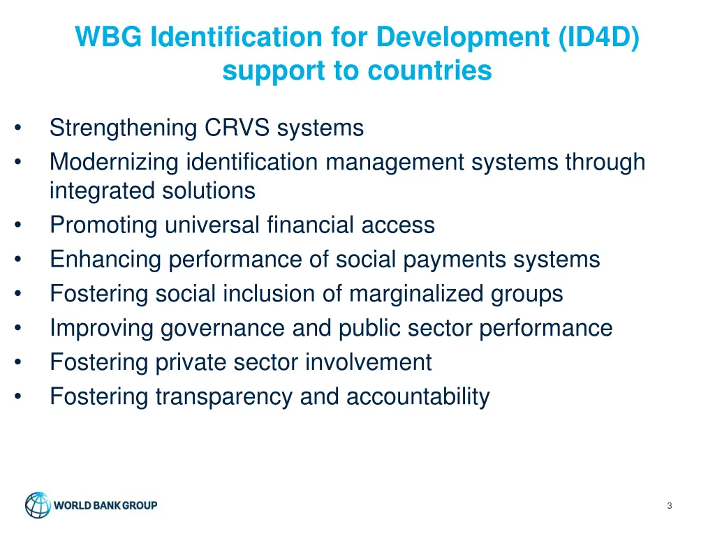 wbg identification for development id4d support