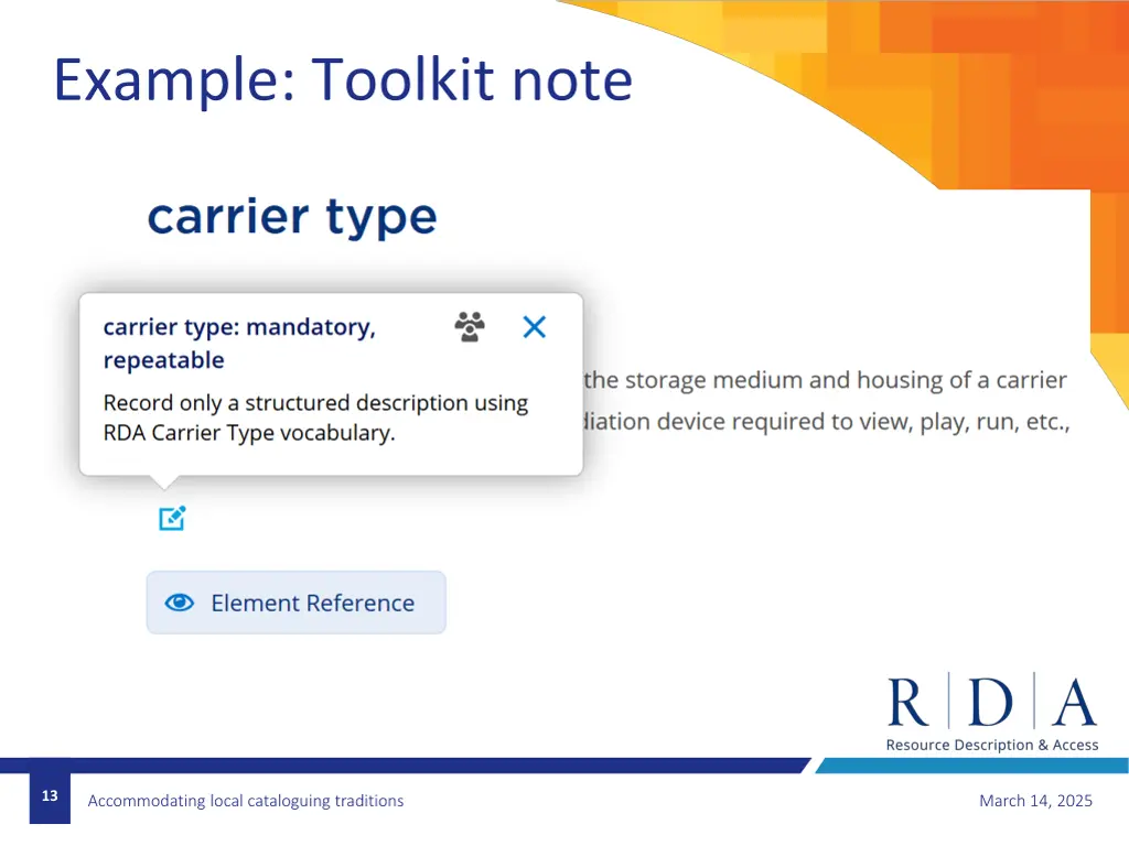 example toolkit note