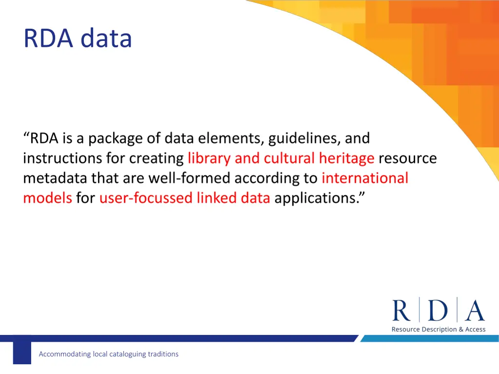 rda data