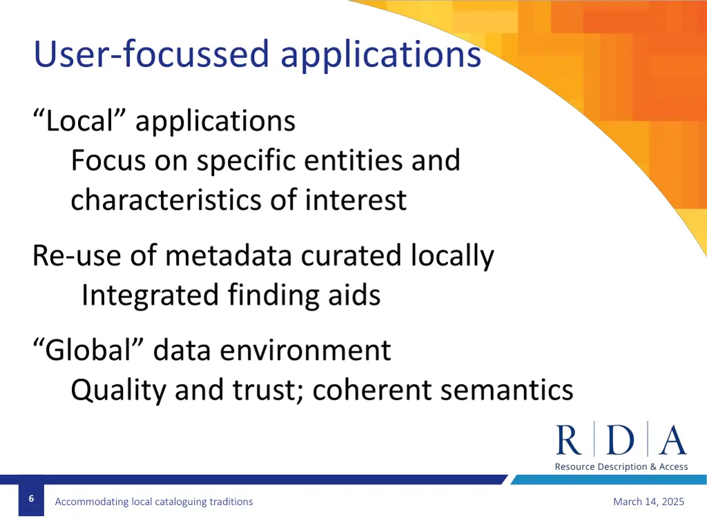 user focussed applications