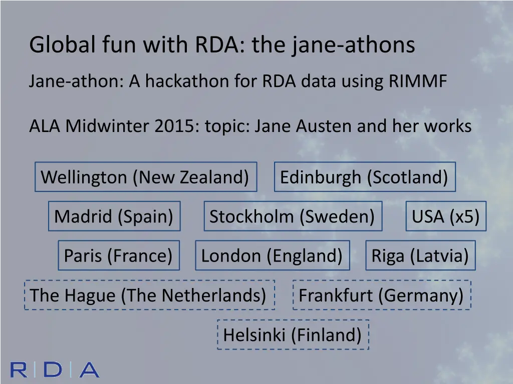 global fun with rda the jane athons