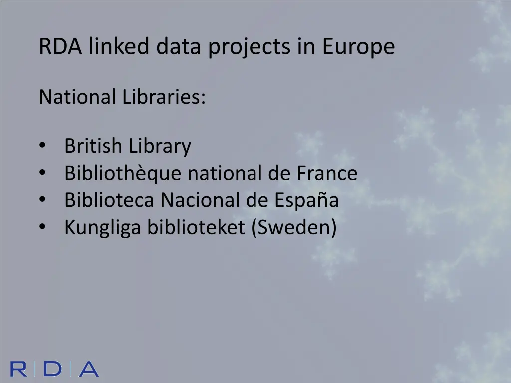 rda linked data projects in europe