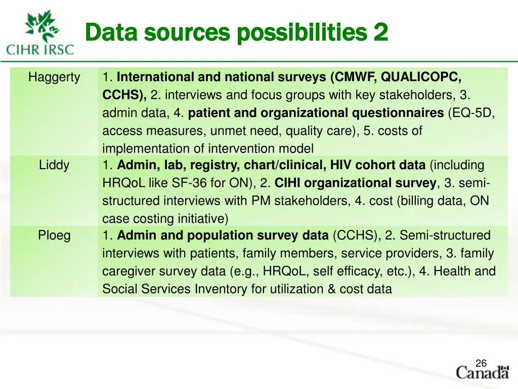 data sources possibilities 2 data sources