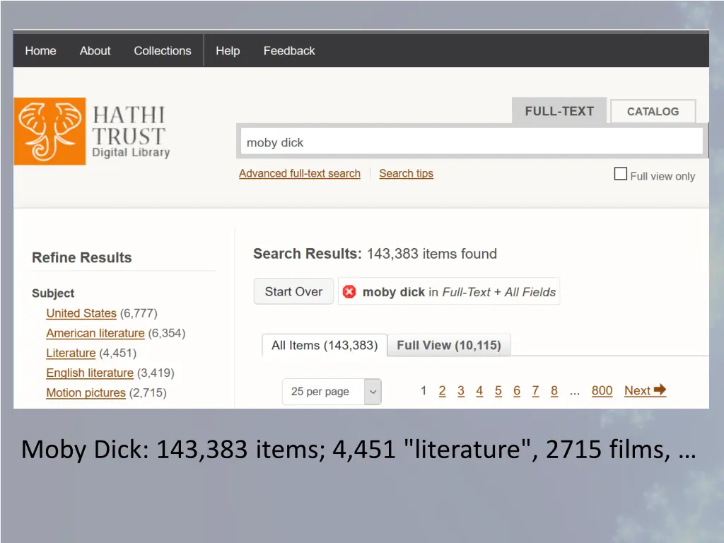 moby dick 143 383 items 4 451 literature 2715