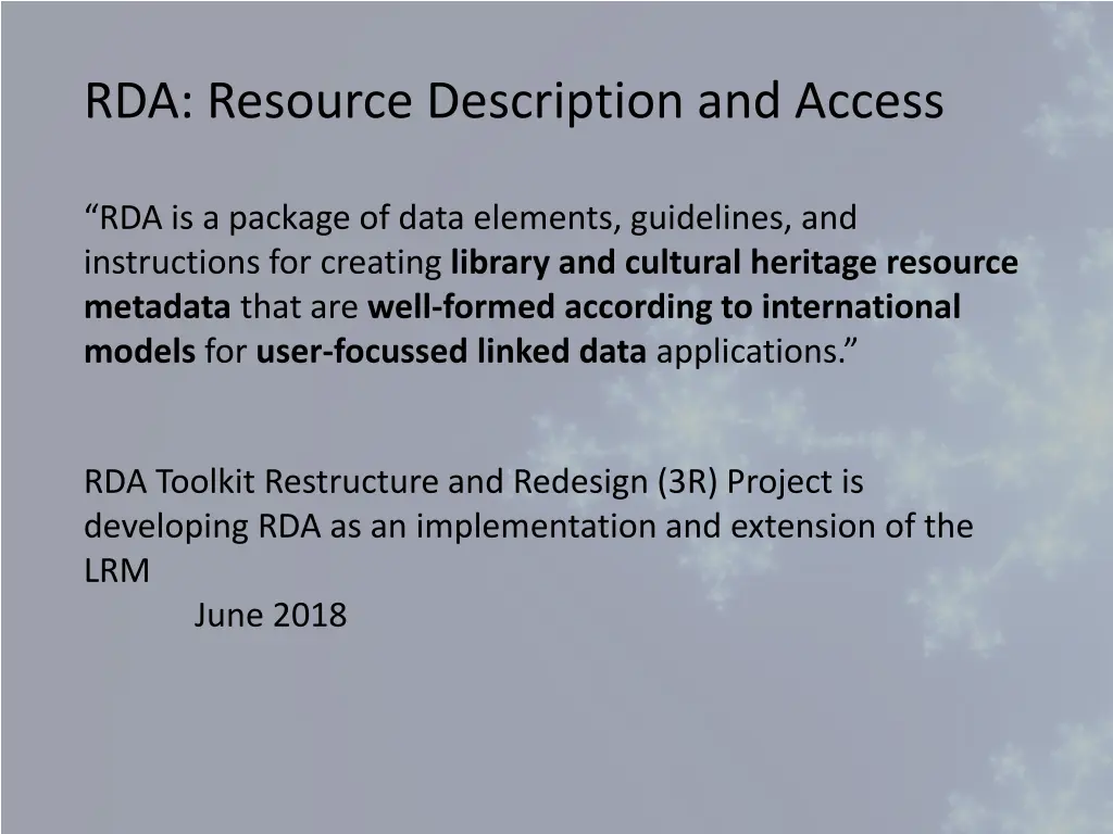 rda resource description and access
