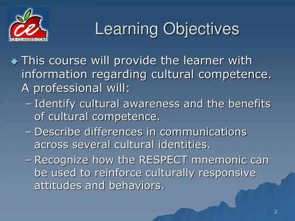 learning objectives