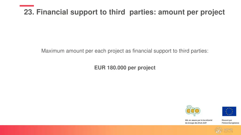 23 financial support to third parties amount