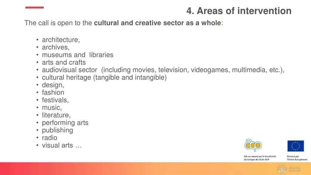 4 areas of intervention