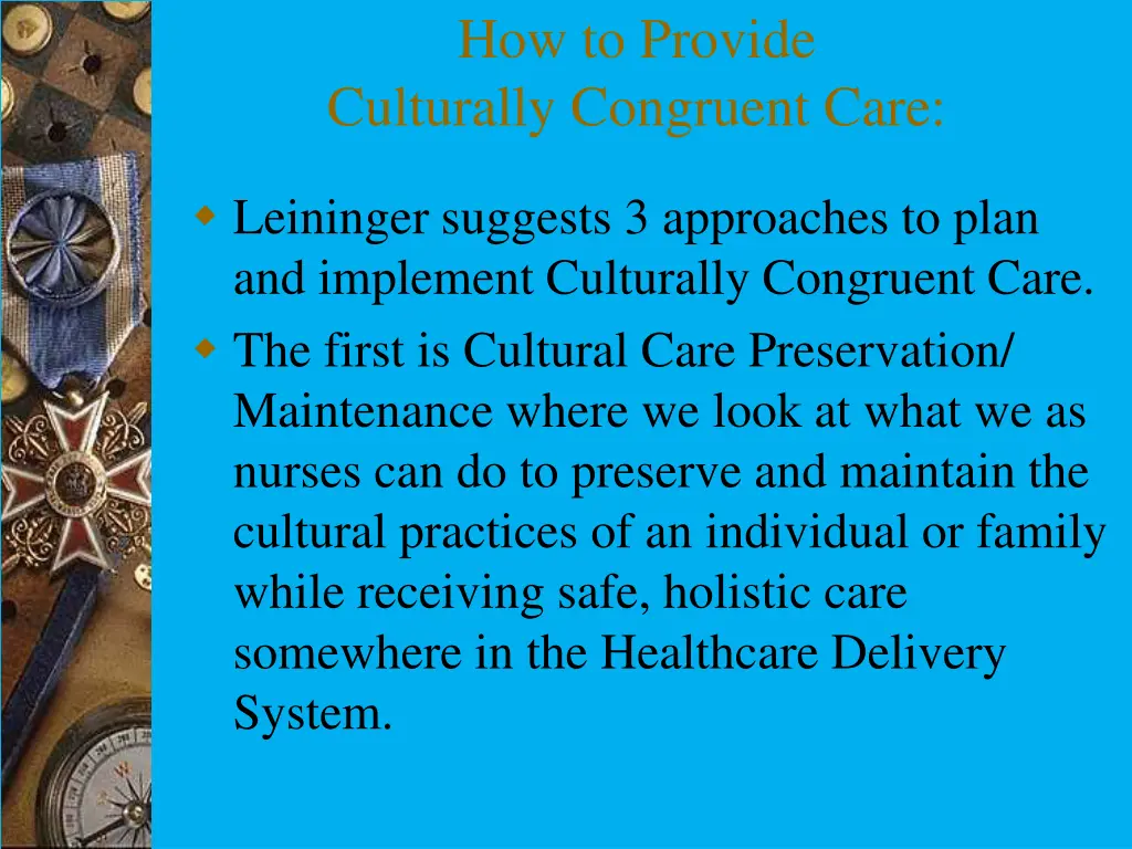how to provide culturally congruent care