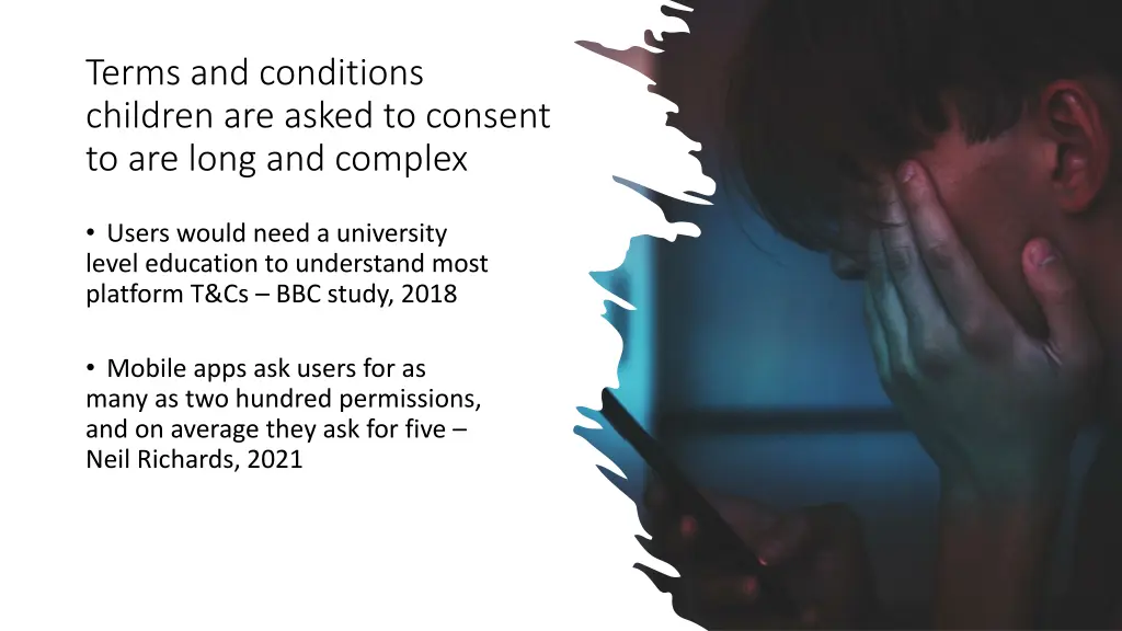 terms and conditions children are asked