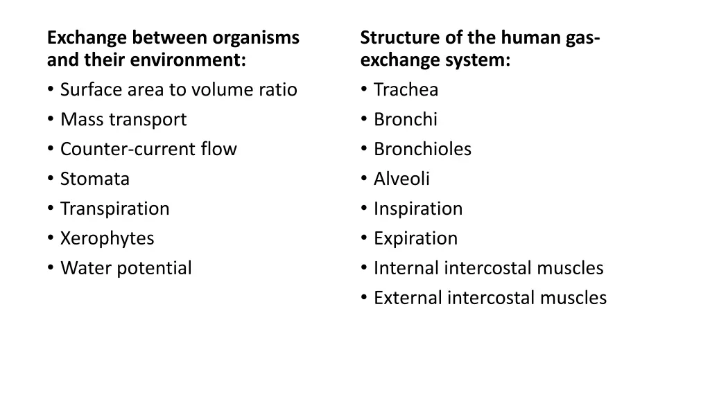 exchange between organisms and their environment