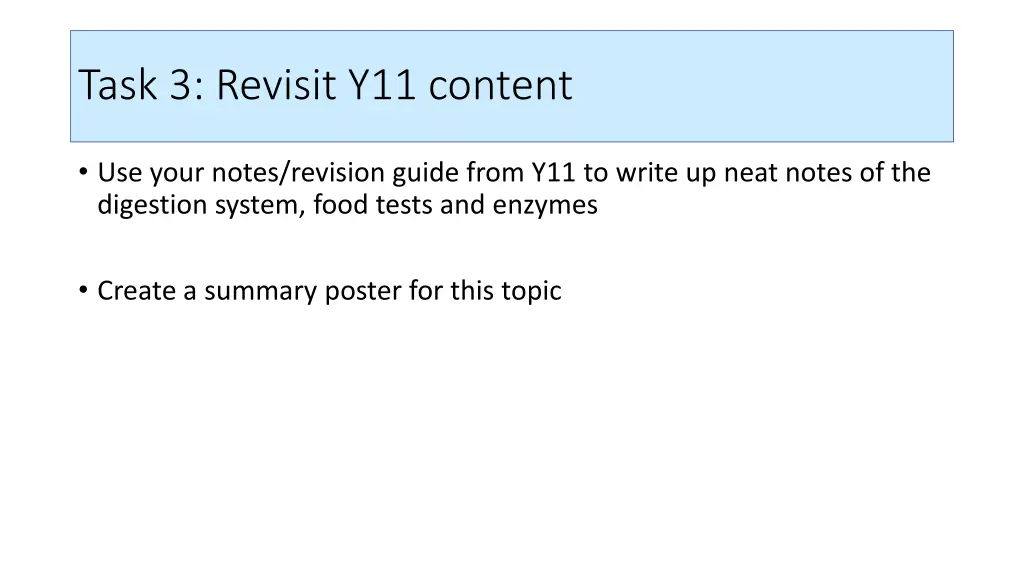 task 3 revisit y11 content