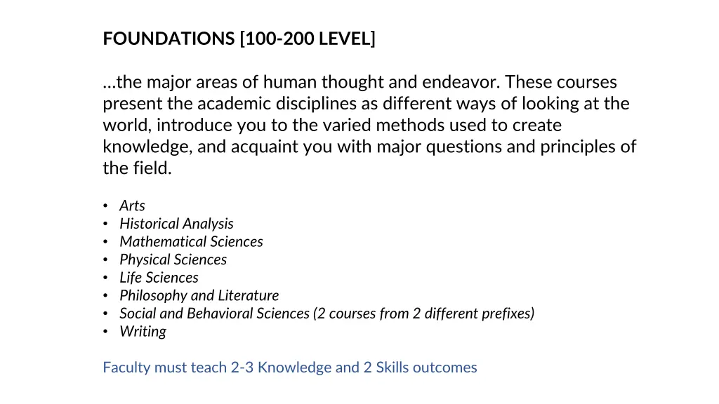 foundations 100 200 level