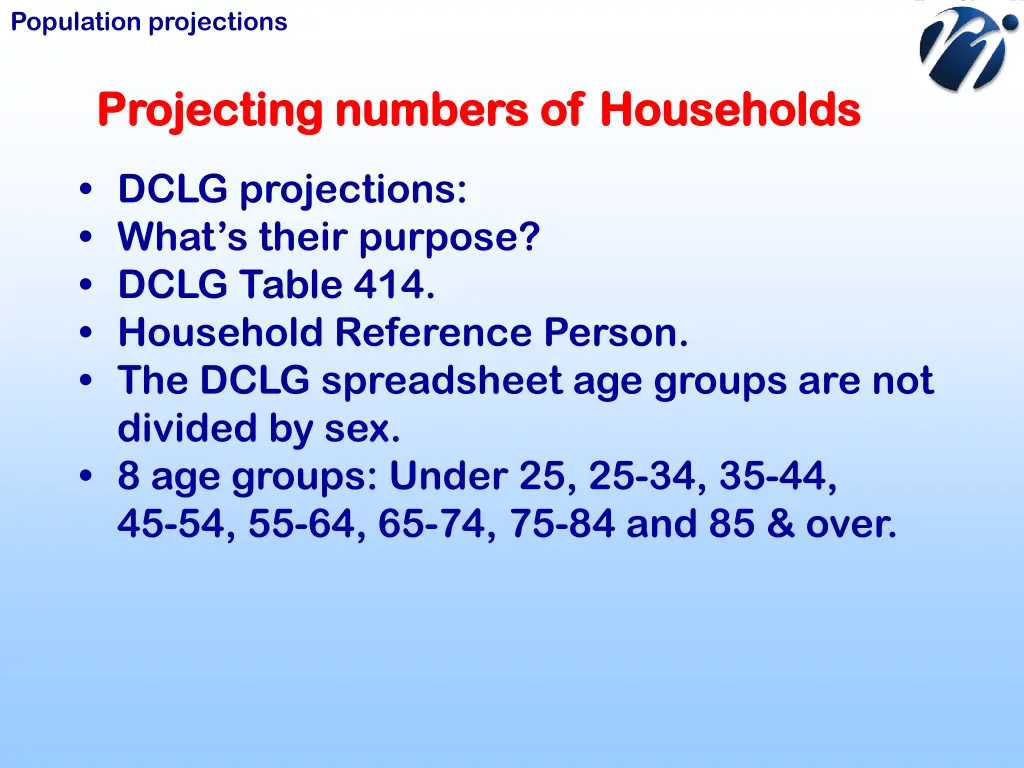 population projections 14