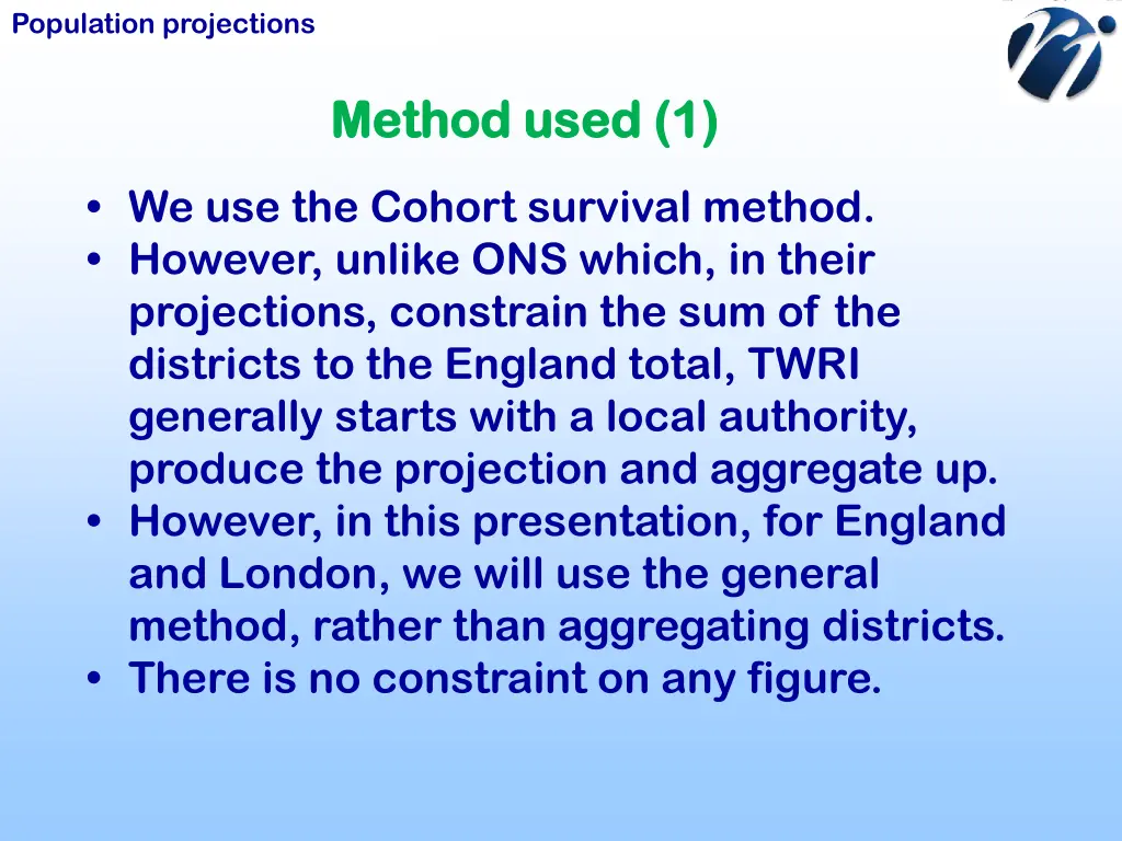 population projections 3
