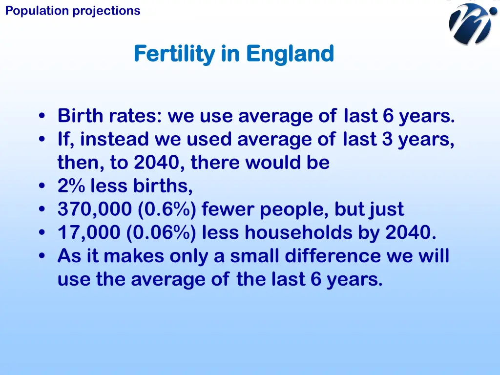 population projections 5