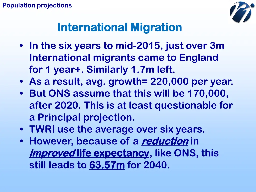 population projections 8