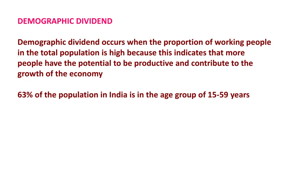 demographic dividend