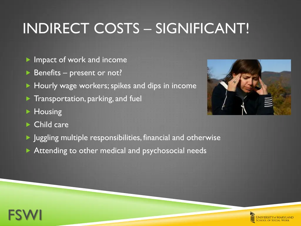 indirect costs significant