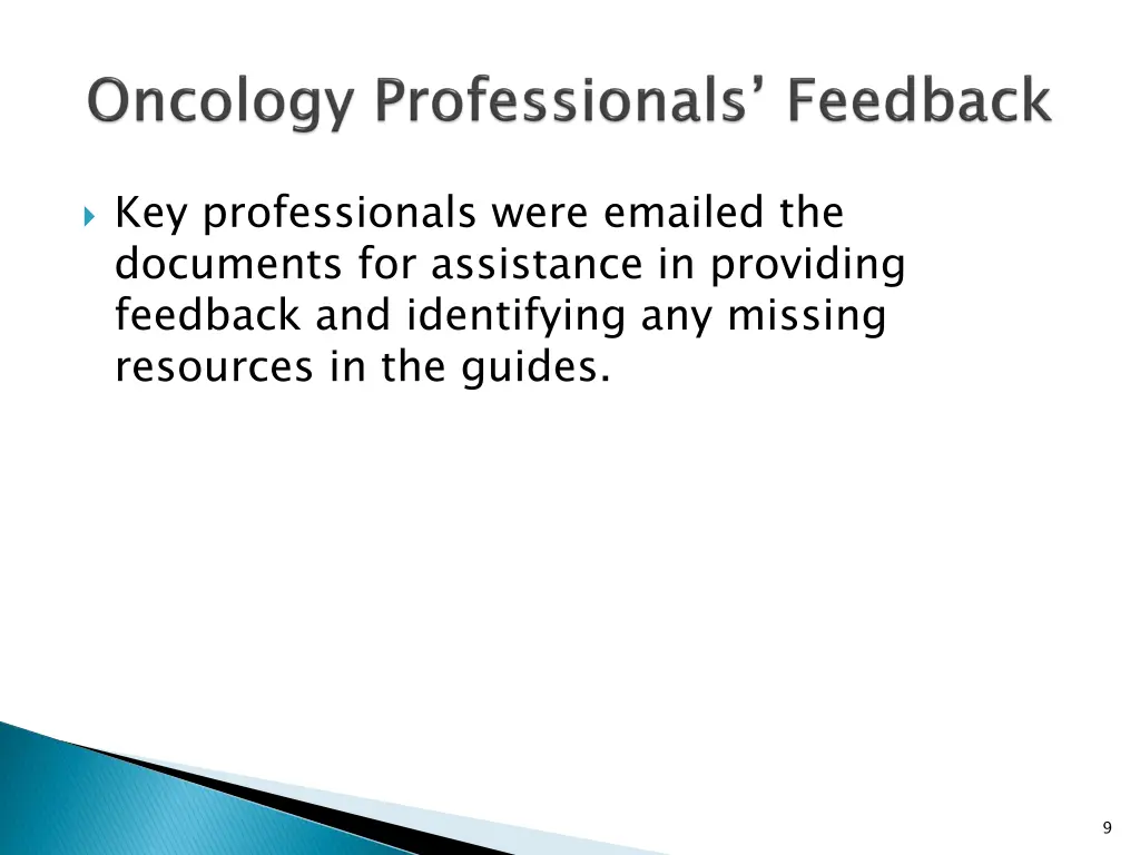 key professionals were emailed the documents