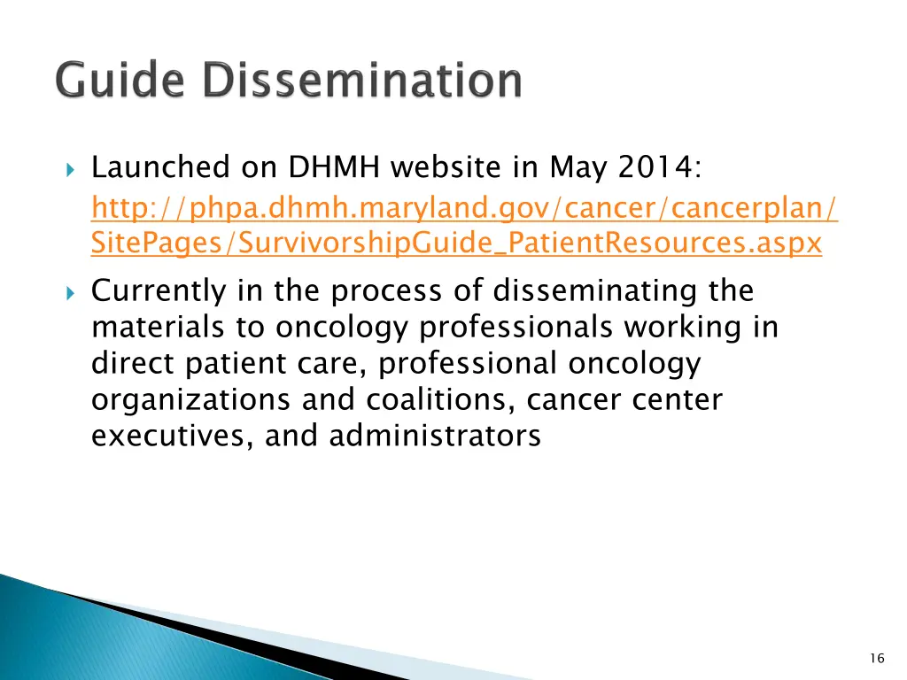 launched on dhmh website in may 2014 http phpa