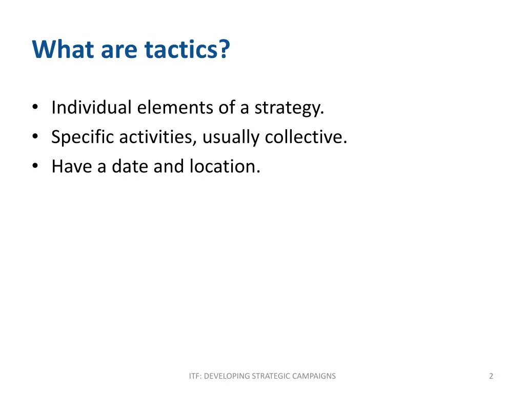 what are tactics