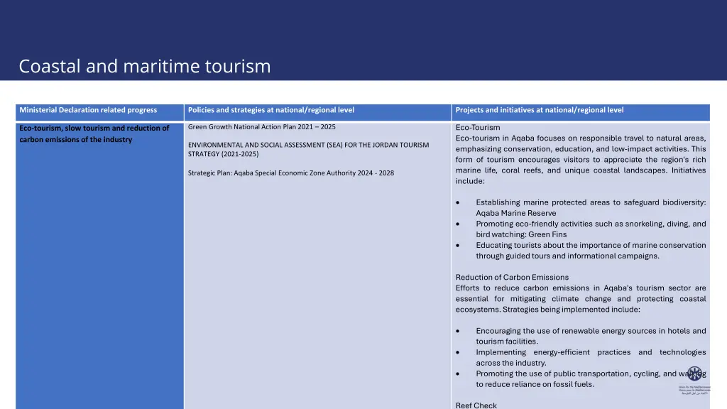 coastal and maritime tourism