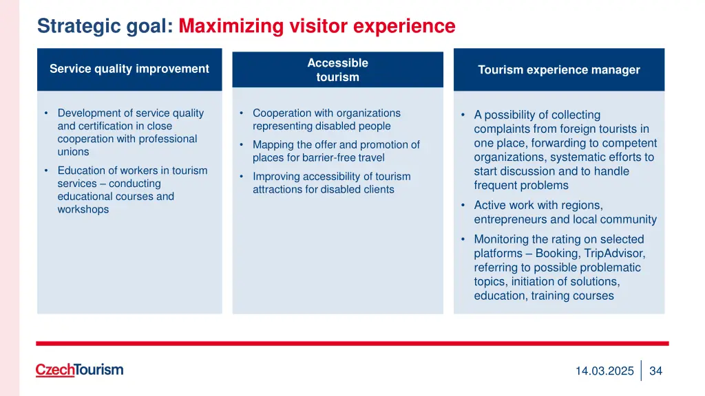 strategic goal maximizing visitor experience
