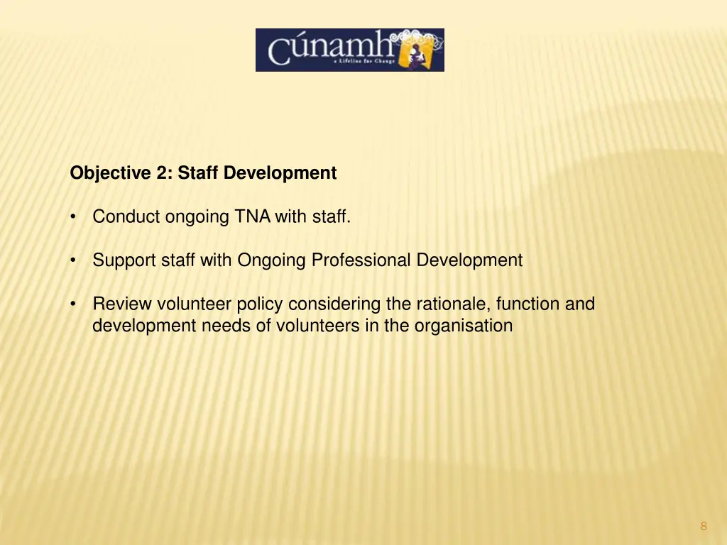 objective 2 staff development