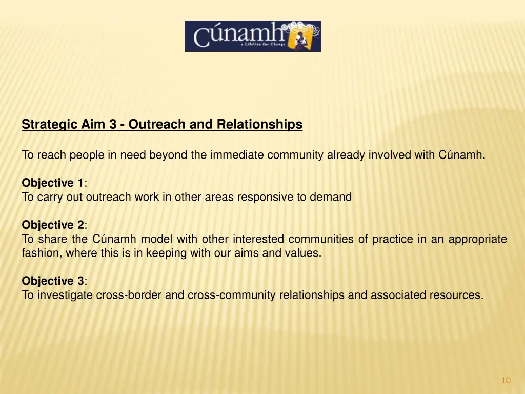 strategic aim 3 outreach and relationships