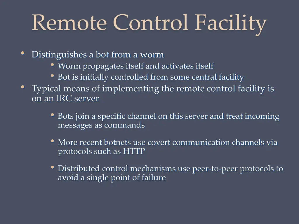 remote control facility