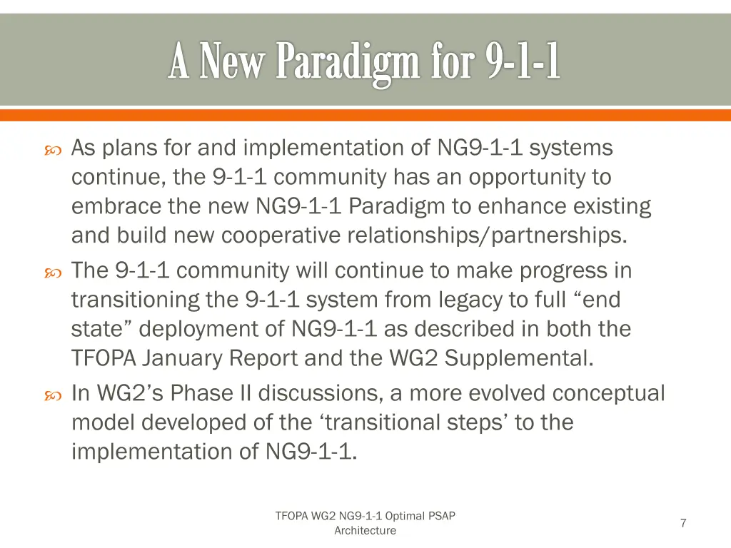 a new paradigm for 9 1 1