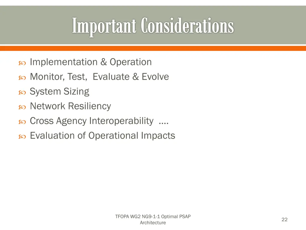 important considerations 1