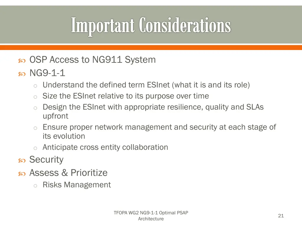 important considerations