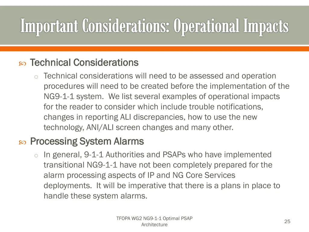 important considerations operational impacts 2