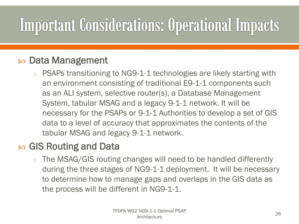important considerations operational impacts 3