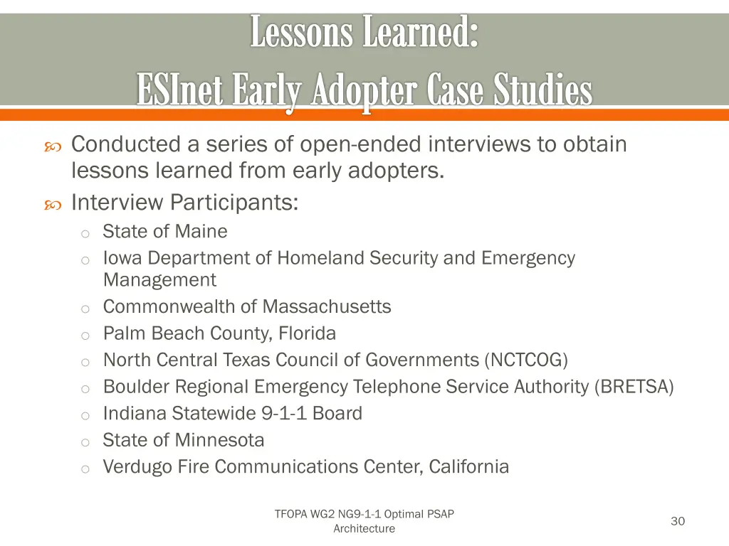 lessons learned esinetearly adopter case studies