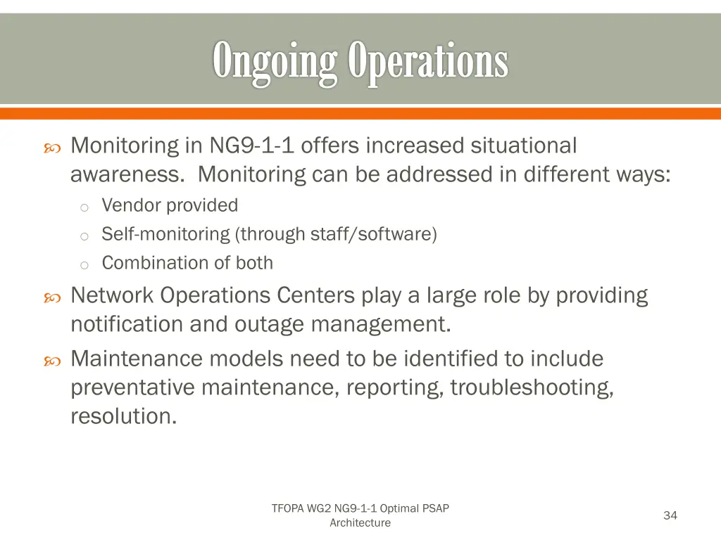 ongoing operations