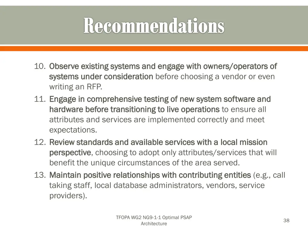 recommendations 2