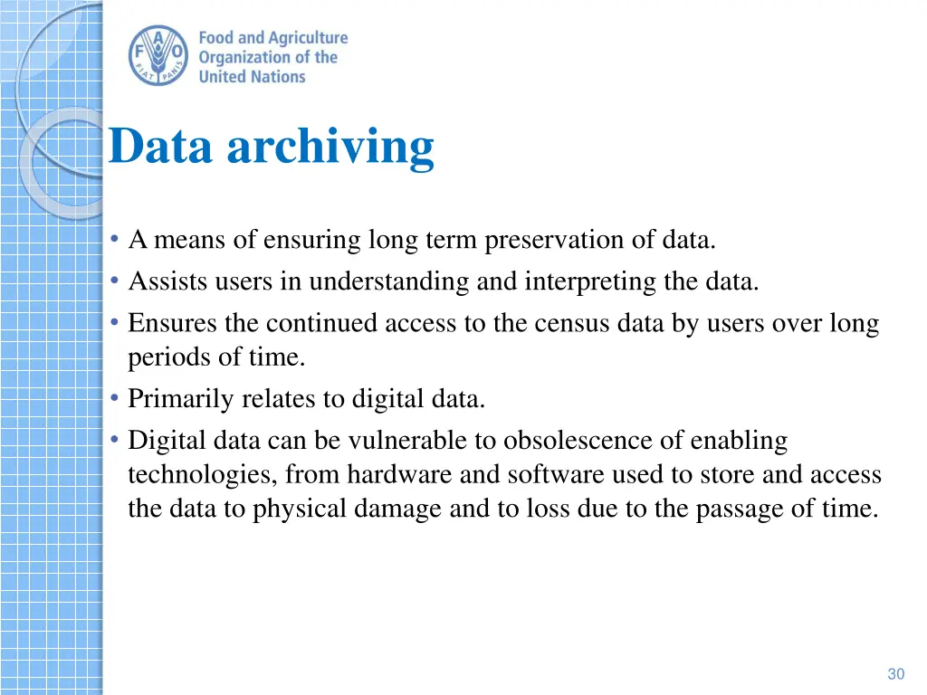 data archiving
