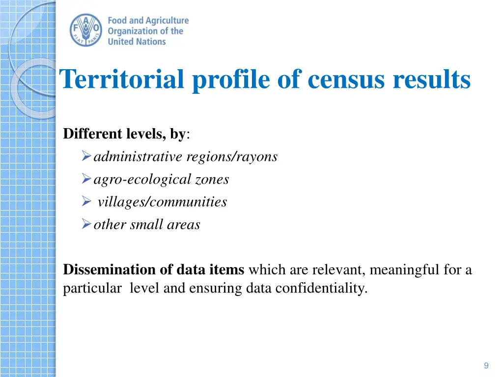 territorial profile of census results