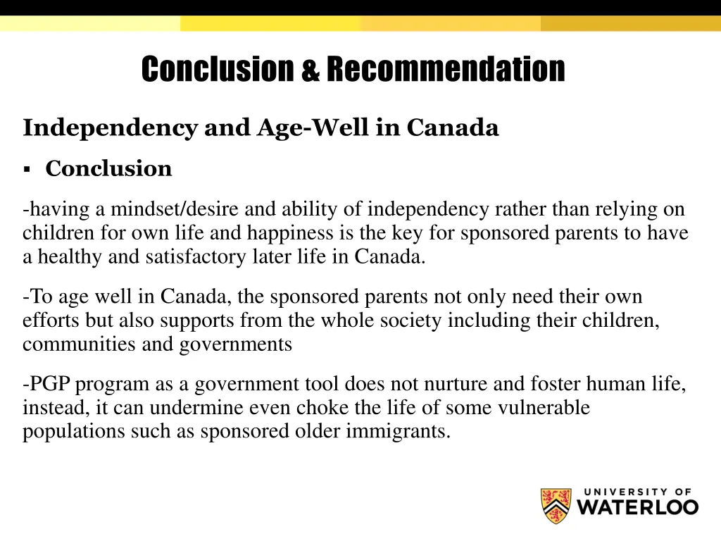 conclusion recommendation