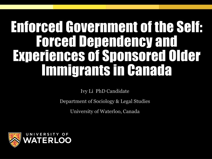 enforced government of the self forced dependency